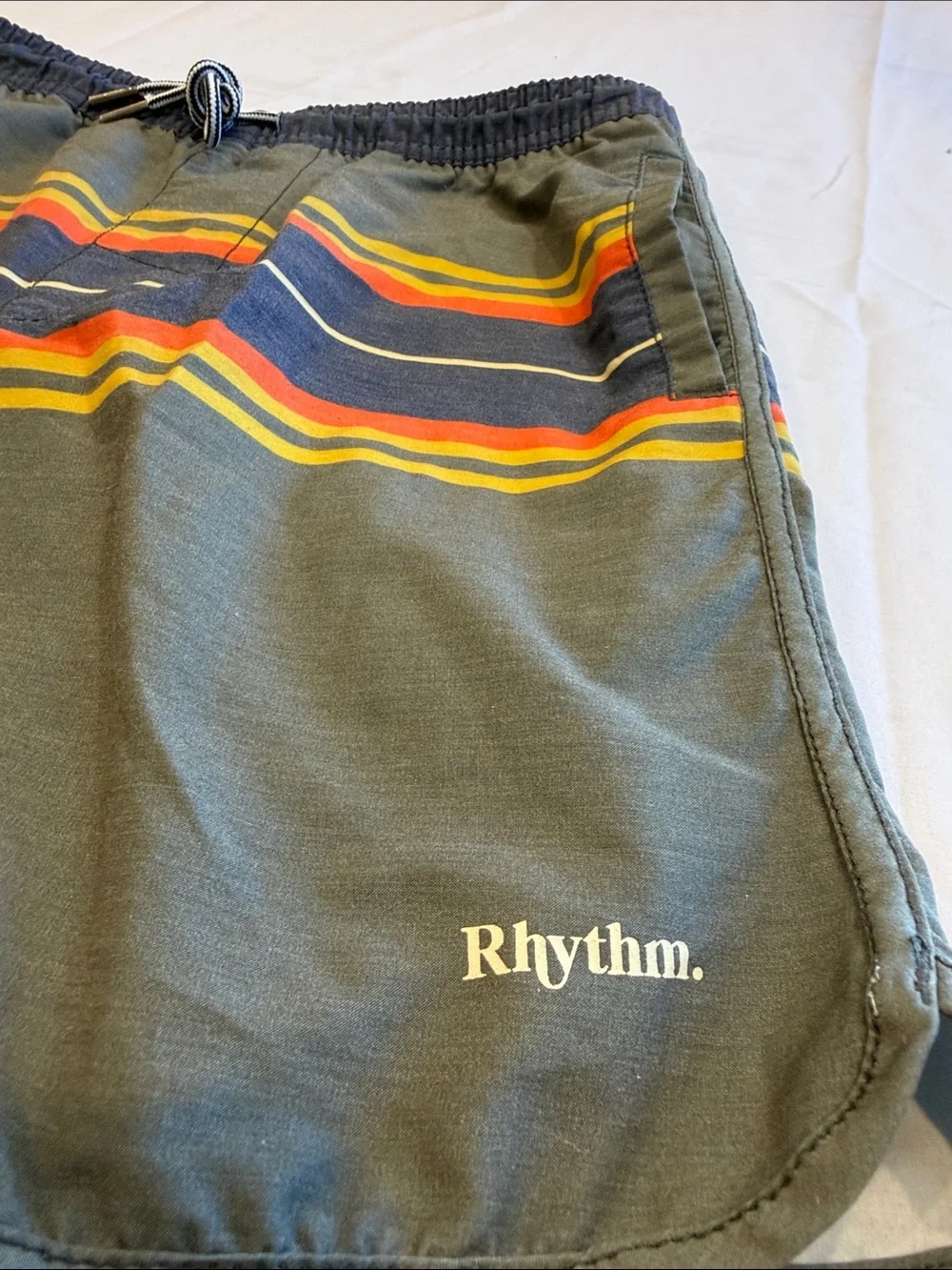 T0308201 RHYTHM Central Beach Short Green Orange blue Sz 30